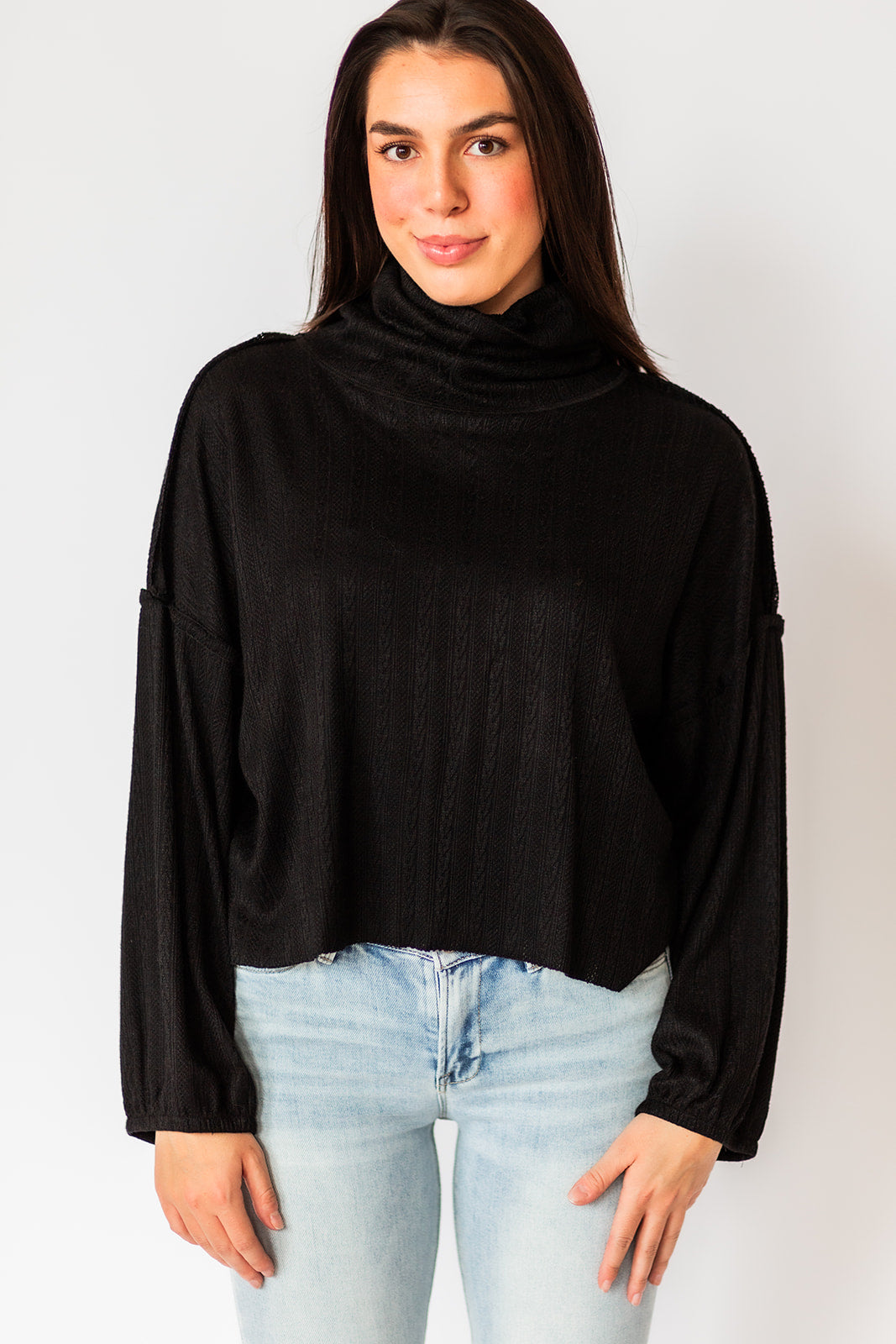 Coco Turtleneck Top Black