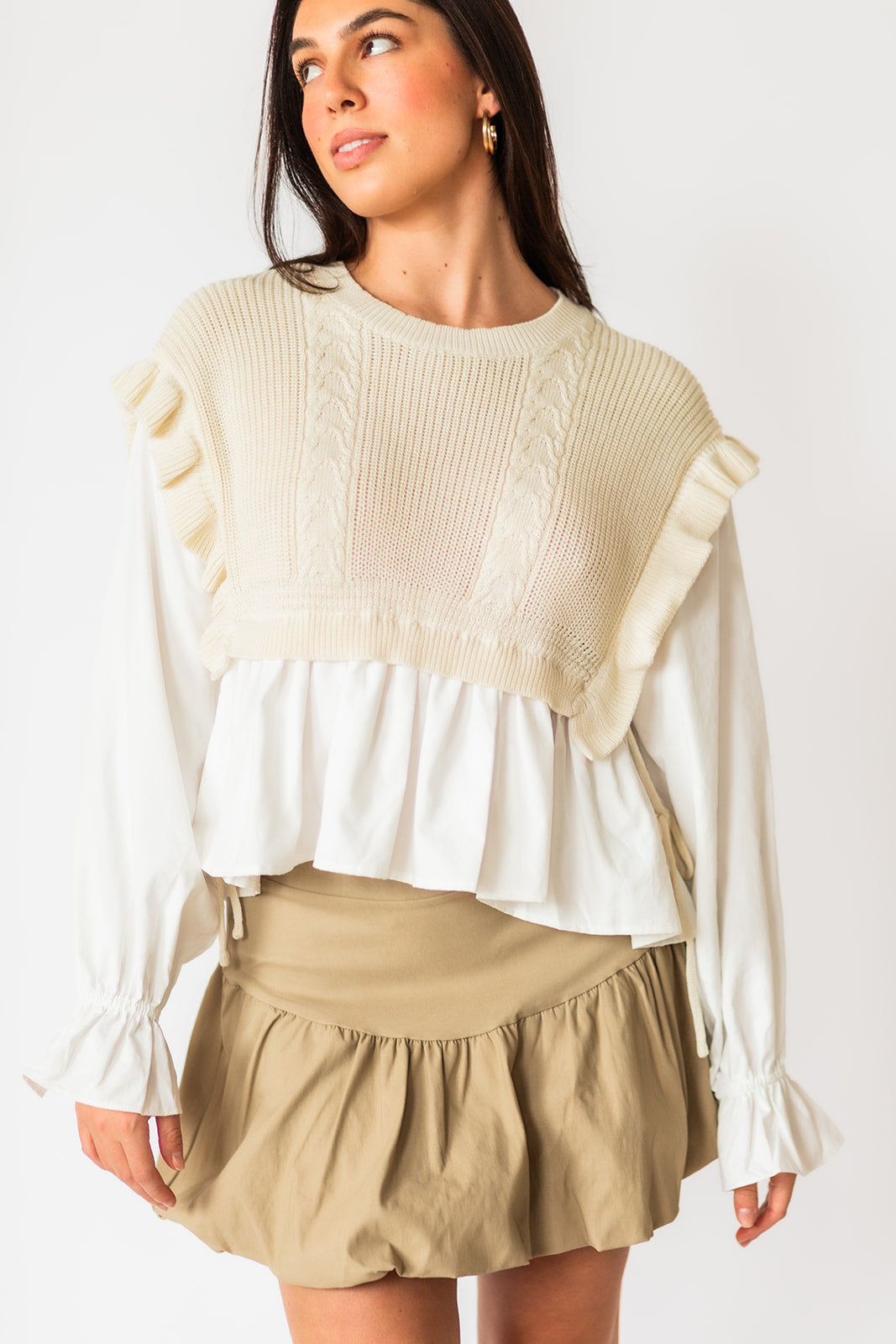 Jocelyn Knit Vest and Blouse Top