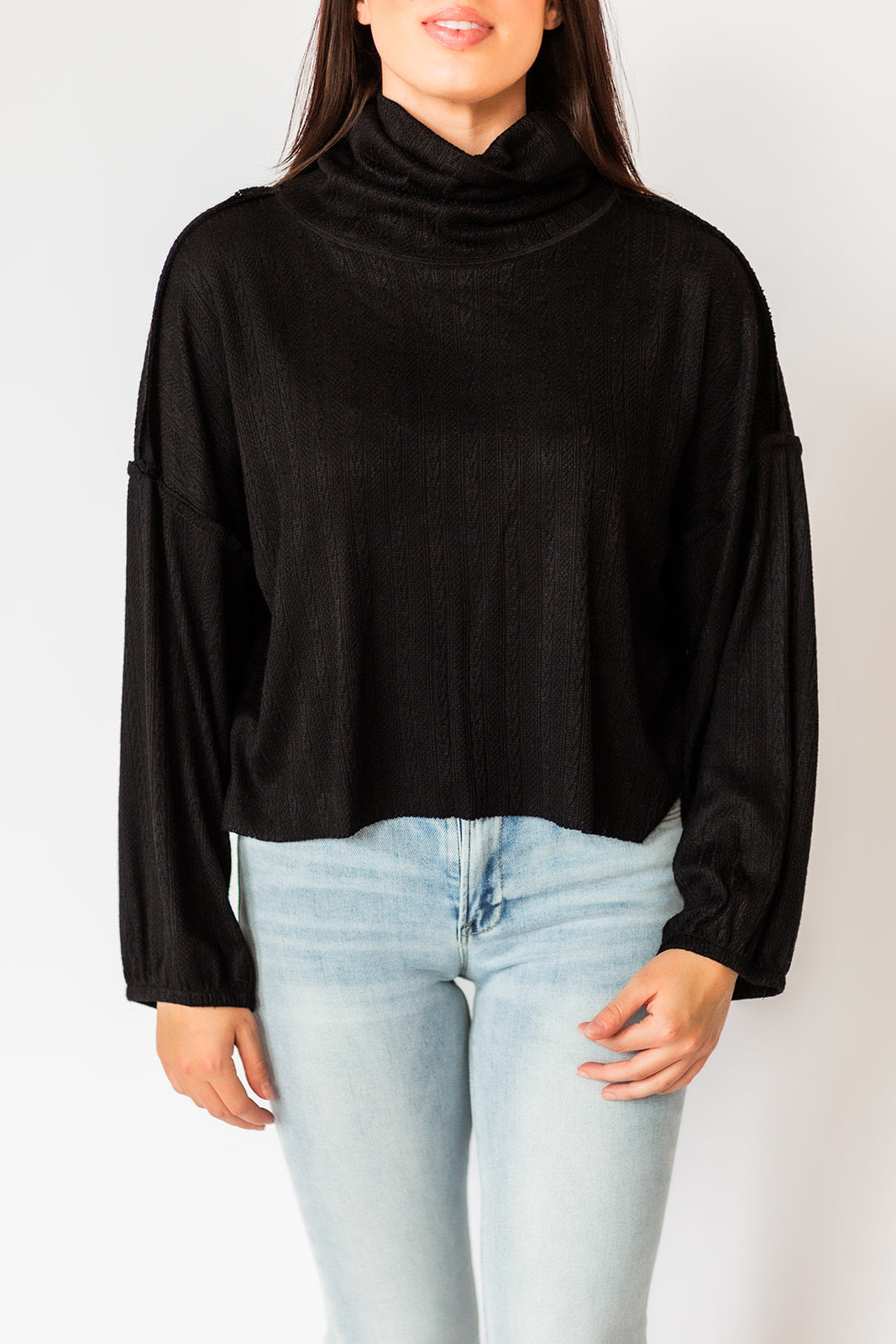 Coco Turtleneck Top Black