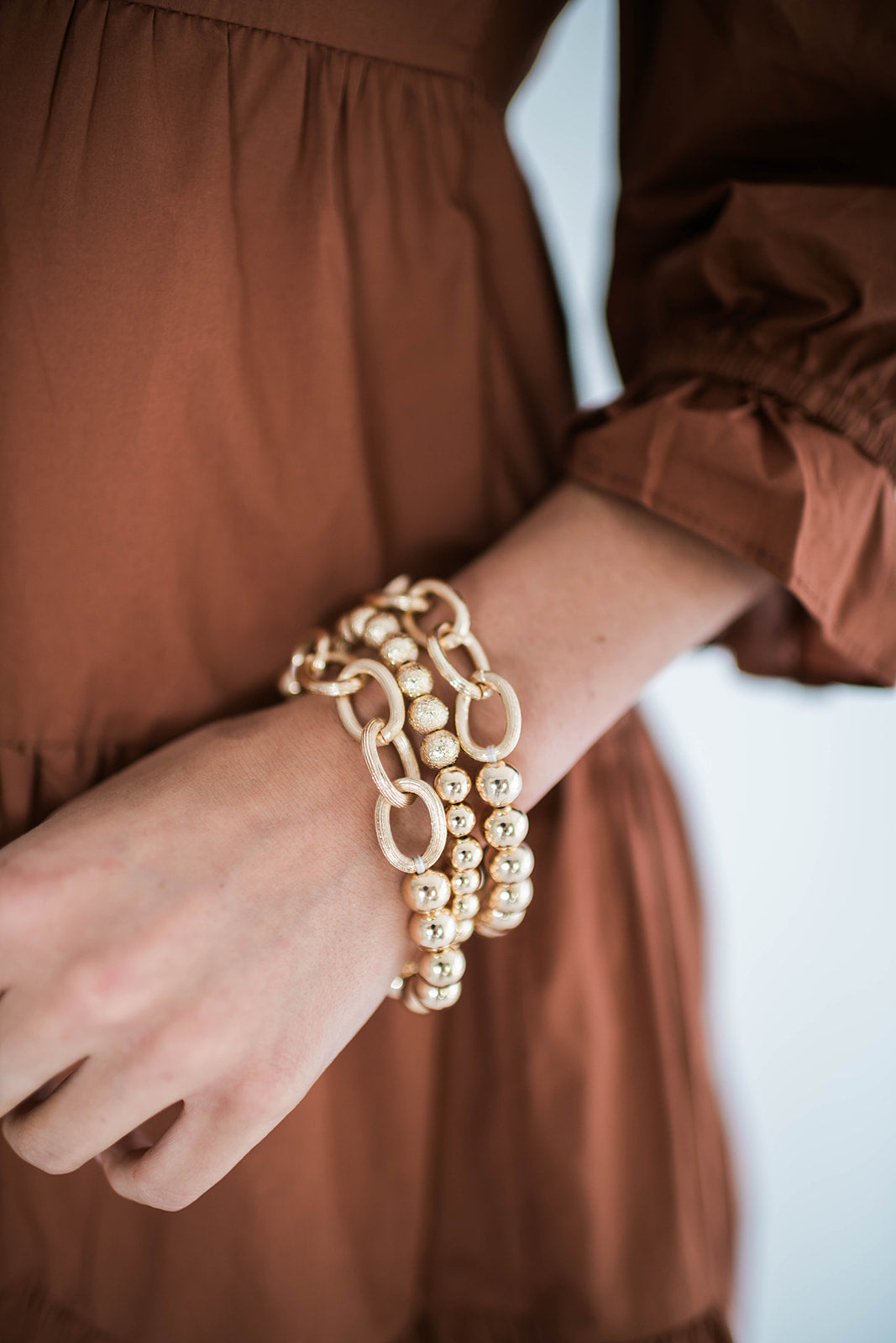 Poppy Beaded Bracelet Set in Gold