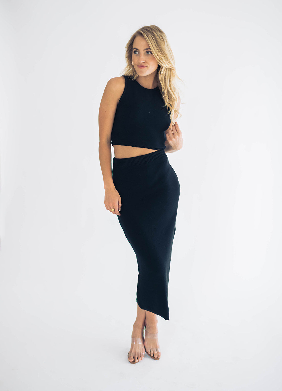 Lara Sleeveless Knit Top and Maxi Skirt Set