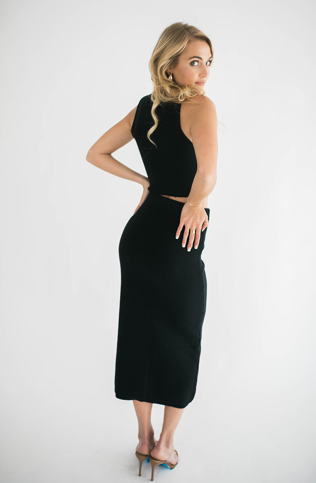 Lara Sleeveless Knit Top and Maxi Skirt Set