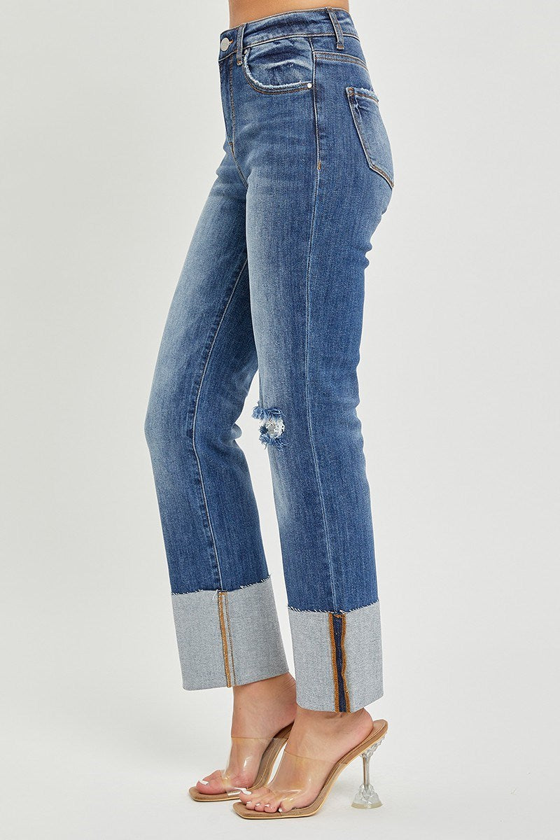 Sola Wide Cuffed Jeans Dark Wash