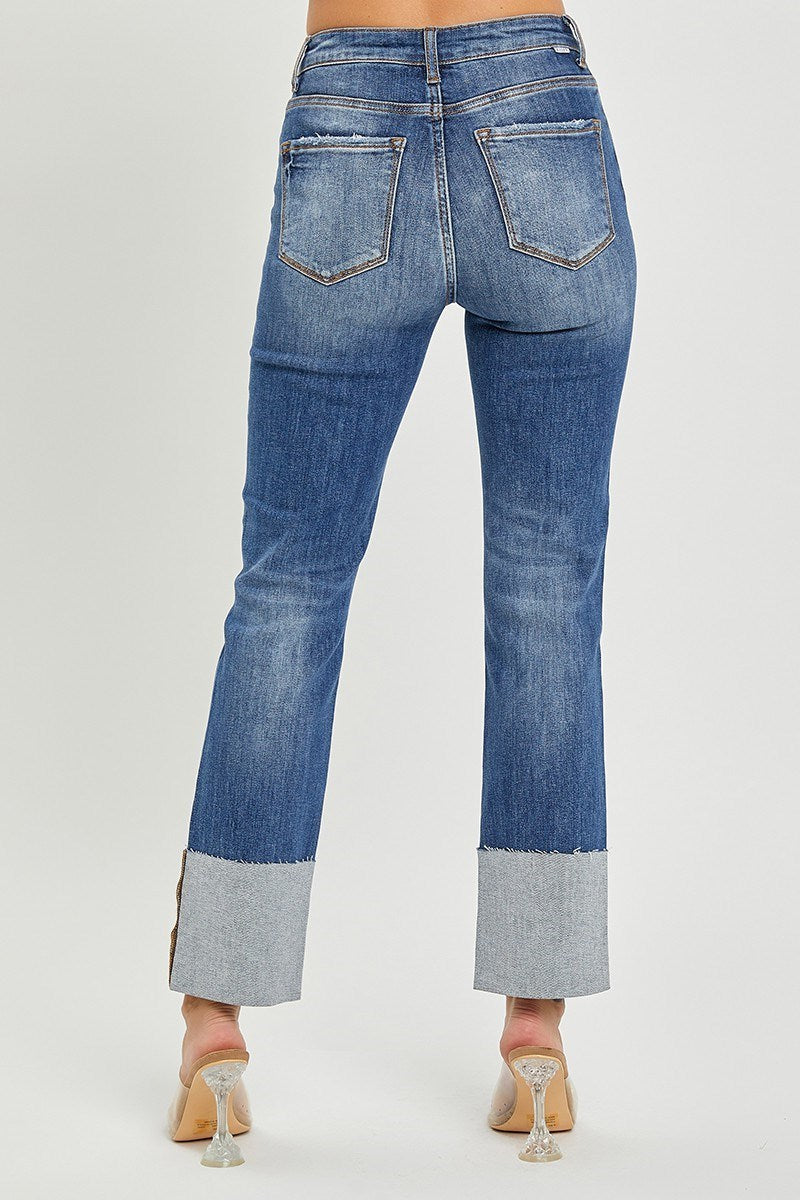 Sola Wide Cuffed Jeans Dark Wash