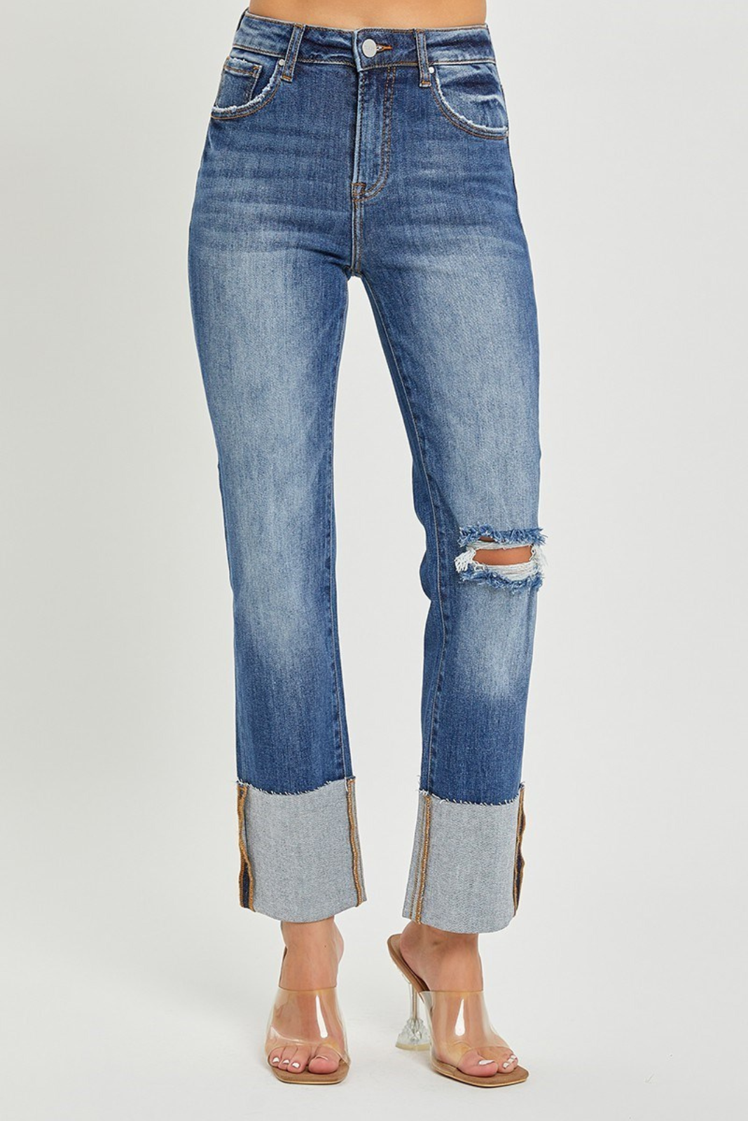 Sola Wide Cuffed Jeans Dark Wash