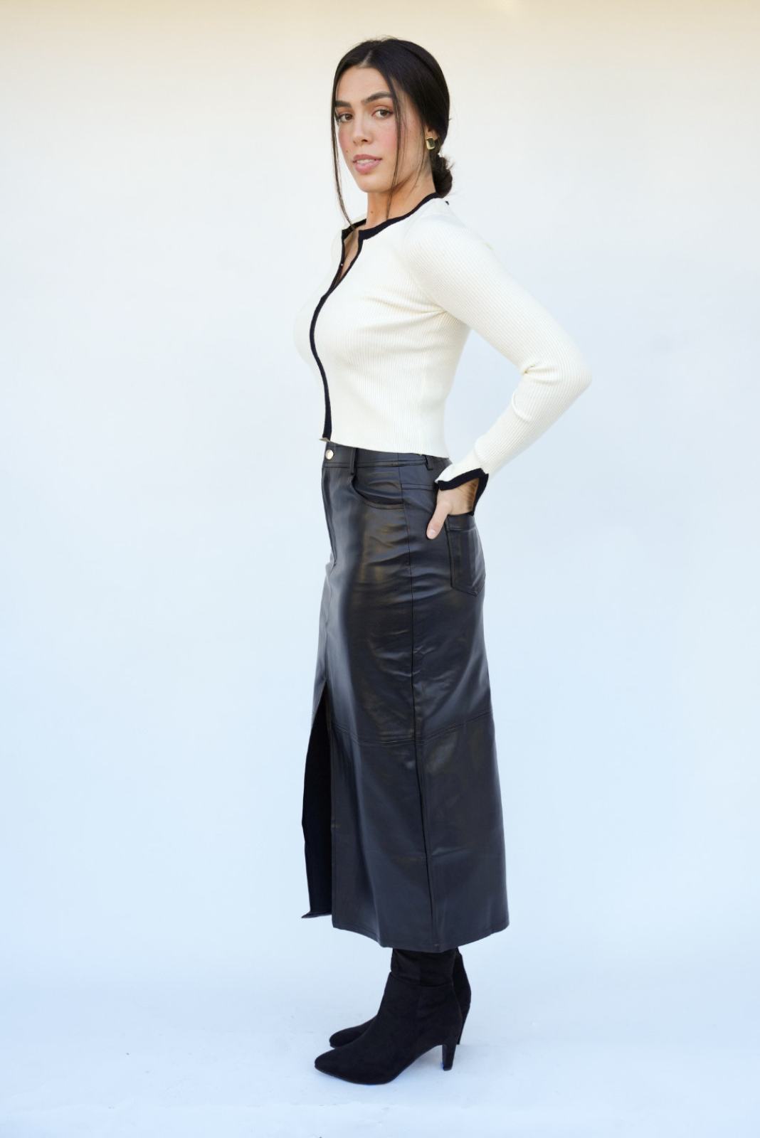 Lilliana Faux Leather Maxi Skirt