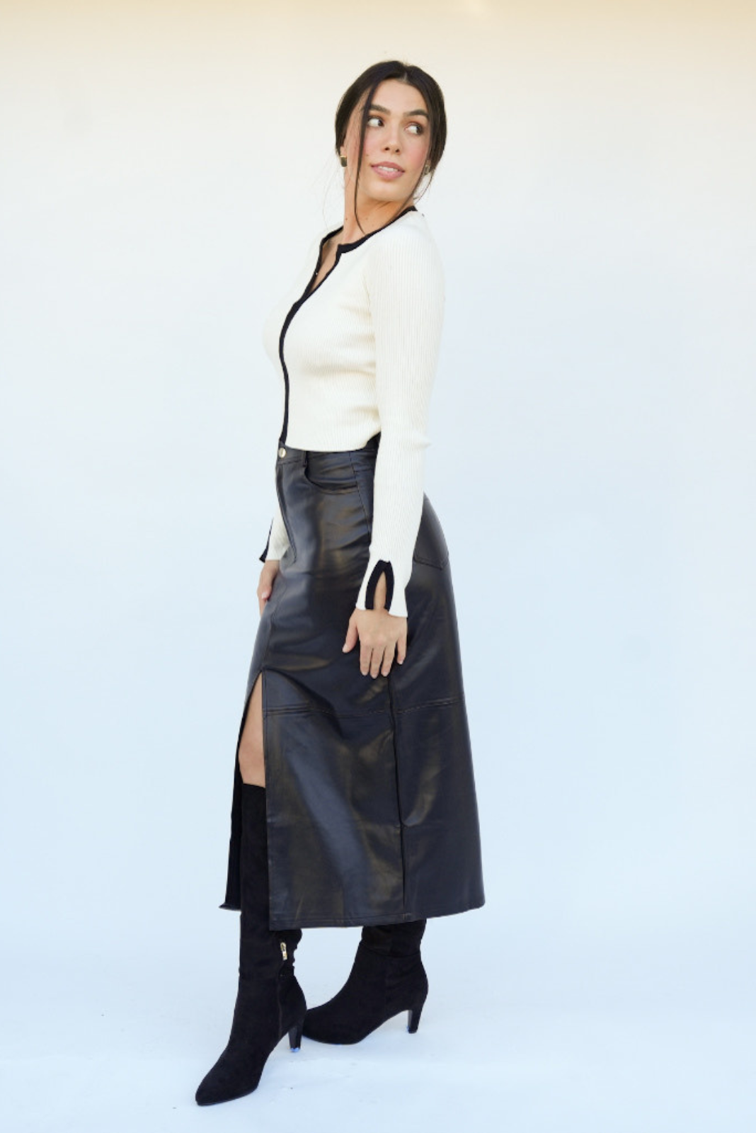 Lilliana Faux Leather Maxi Skirt