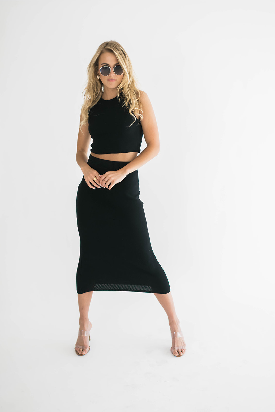 Lara Sleeveless Knit Top and Maxi Skirt Set