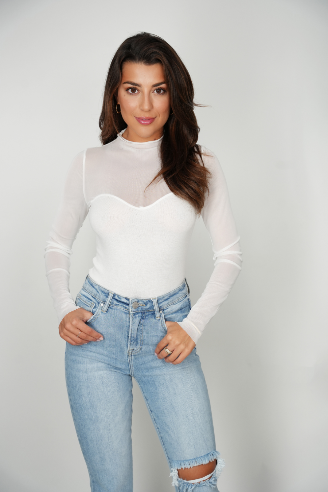 Julian Mesh Mixed Top